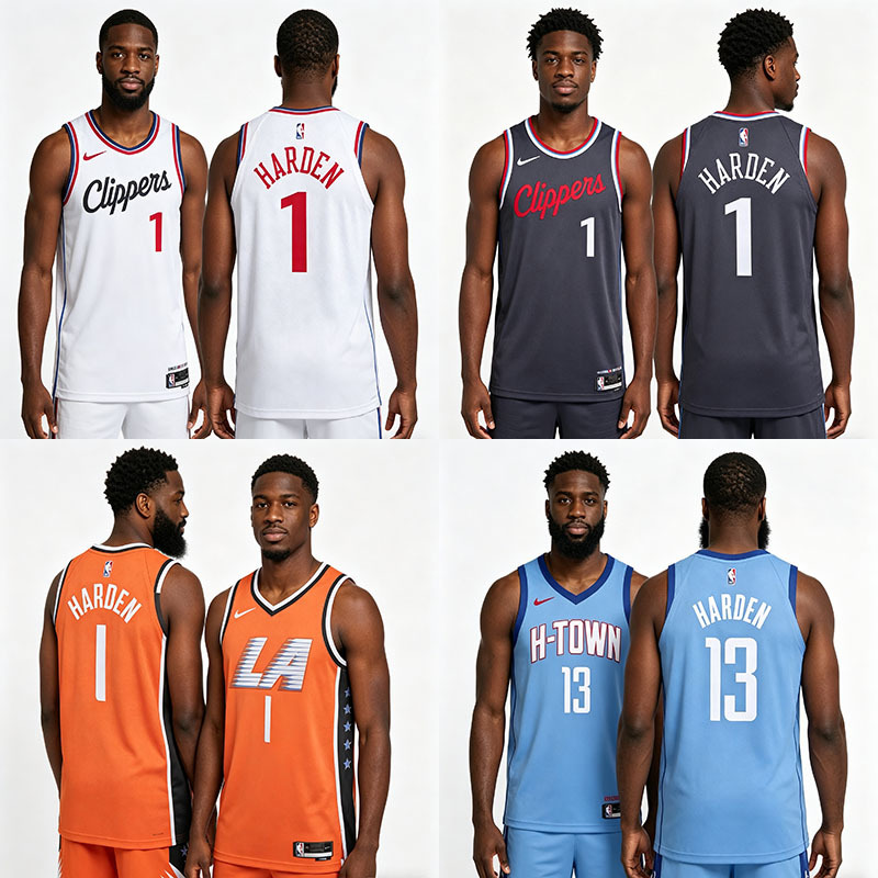 Authentic Nike Rockets Clippers No. 1 James Harden Basketball Jersey Sw Fan Version Sports Quick-Drying Vest