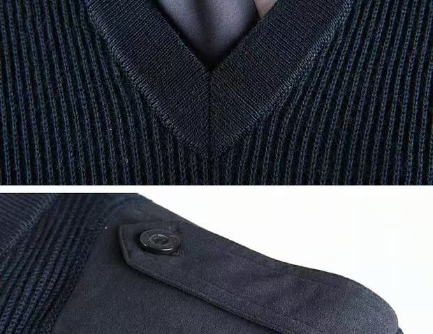 Authentic áo len 07 phong cách sĩ quan trường học áo len biển Áo len cán bộ áo len trung sĩ đầu ấm lông cừu ấm áp đồ đôi nam nữ