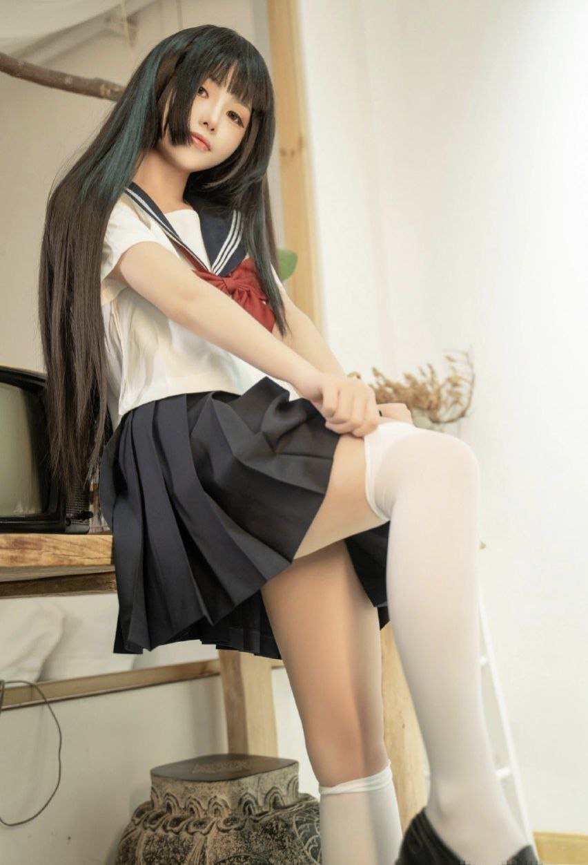 清新JK风：学生装白丝美女系列