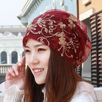 New gauze towel hat wild thin section net red breathable Baotou hijab fashion simple headdress long head cover square towel