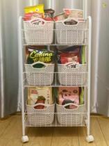 Snack Containing Shelf Net Red Landing Ins Wind Creativity Art Mobile With Wheel Bookcase Shelve Shelve Living-room Red White