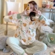 Quần áo giam giữ mùa hè cotton tinh khiết sau sinh ngày 6 tháng 5 mùa xuân và mùa hè đồ ngủ mỏng mang thai cho con bú và viện dưỡng lão đặt kích thước lớn - Giải trí mặc / Mum mặc