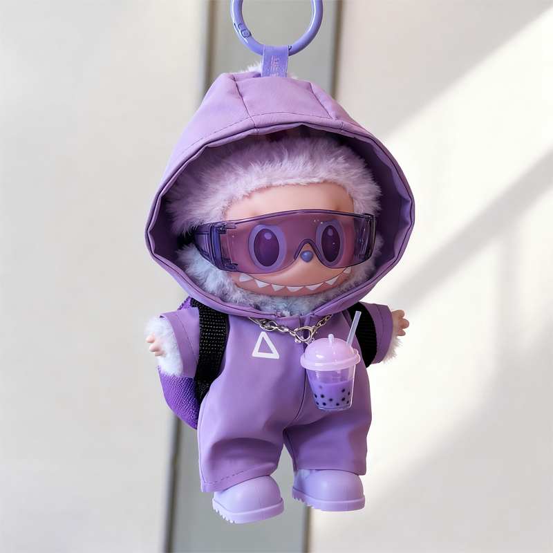 Suitable for Labubu Doll Clothes, Third Generation Labubu Clothes 3.0, Vinyl 17cm Doll Toy Jacket Set Decoration