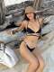 DOLCEVITA European and American ins style sexy cross strap bikini small breast push up three point beach bikini