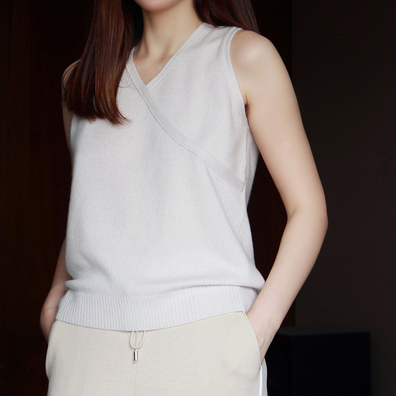 (Xodgz custom) diagonal flap decoration collar BABY Mountain cashmere 100 lap vest