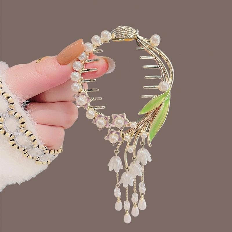 Ancient Wind Bells Orchid Streaming Su Hair Clip Accessories Sensual Moraini Disc Hair Grab Clip Advanced Sensual Balls Hair Button Hair Clasp Hair Accessories-Taobao