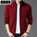 Mùa thu và mùa đông trung niên nam cardigan cardigan áo len cashmere dày và áo len lông cừu mặc bên ngoài áo khoác kinh doanh bw - Áo len Áo len