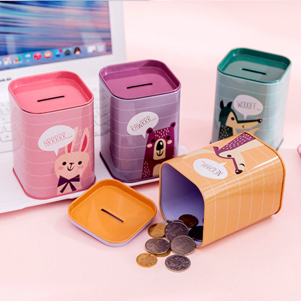Children Iron Deposit Money Pot Cartoon Multifunction Creative Birthday Back Gift Big Capacity Deposit Money Barrel Bill Coin