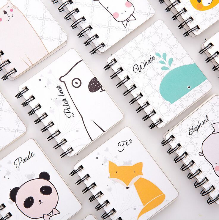 Cartoon rollover coil book Mini small book Simple portable book Small fresh cute animal pocket book Hand ledger