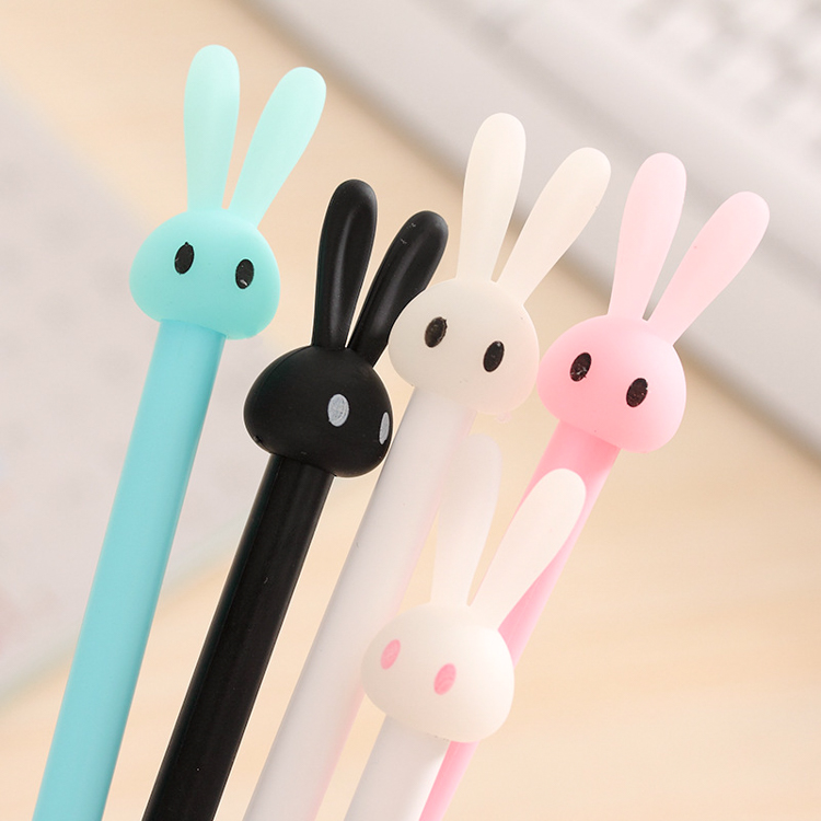Long - son rabbit neutral pen cute cartoon style pen black 0 38mm students with Korean small fresh