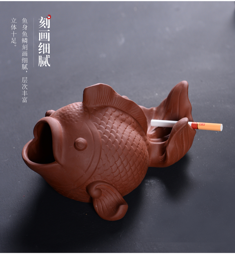 Large purple sand ashtray ceramic creative move goldfish living room home furnishing articles office ashtray tea of a pet