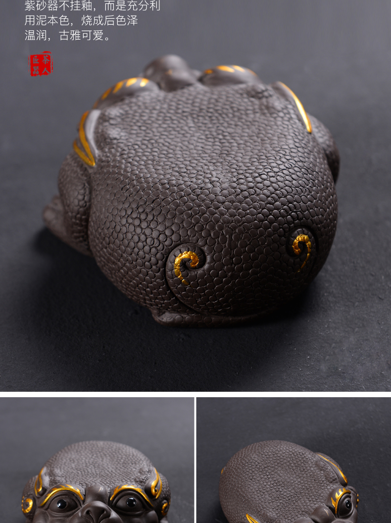 Elder brother up on pet furnishing articles dragon turtle tea play day powder green your up ceramic tea with parts YangHuBi shelf