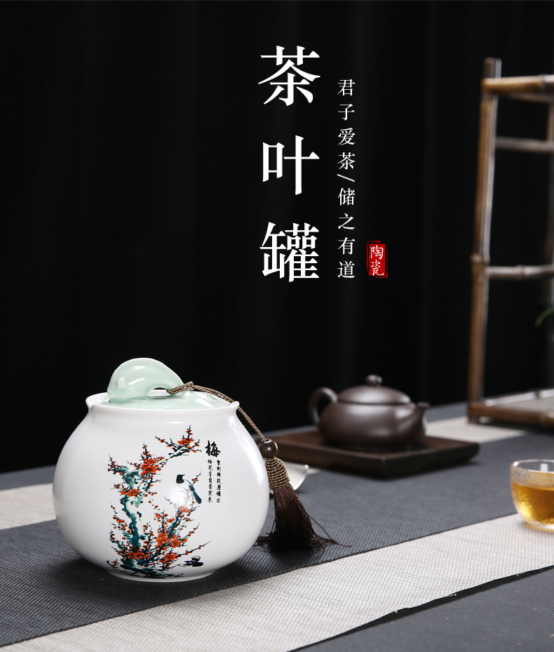 Caddy fixings ceramic seal inferior smooth big trumpet moistureproof puer tea pot household gift box storage tanks