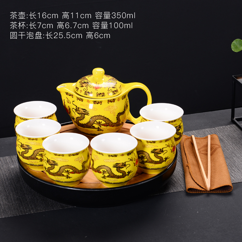 Fujian macros tea set ceramic prevent hot double CPU kung fu tea cup Chinese blue and white porcelain teapot household contracted