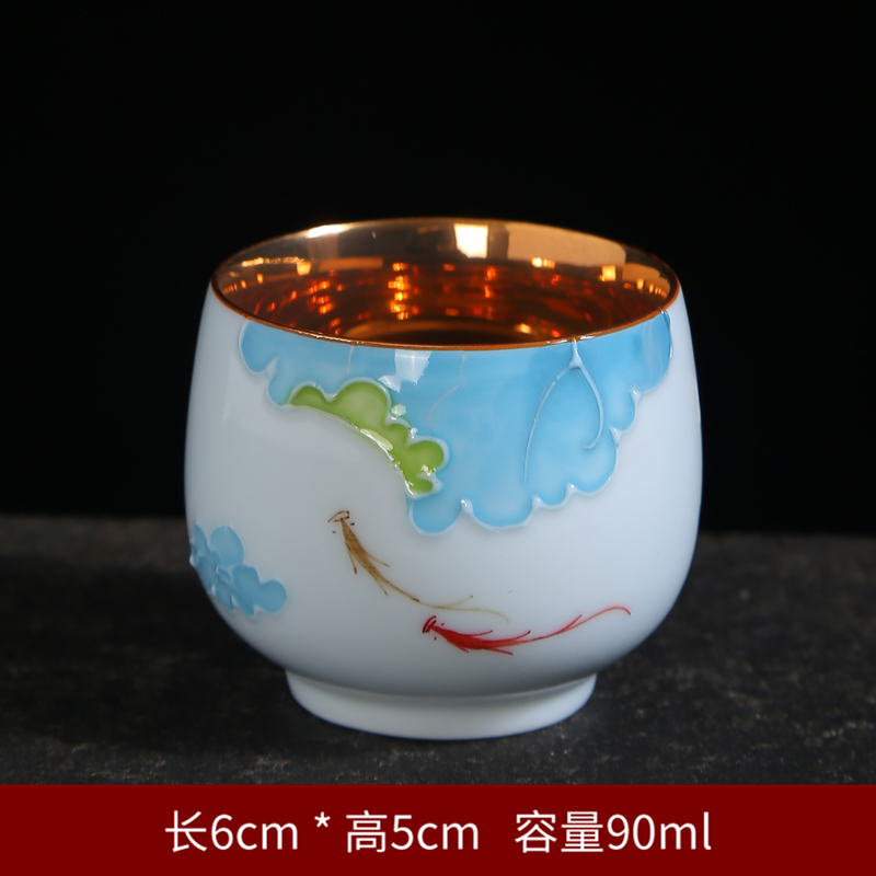 Hand - made ceramic kung fu tea cups personal master cup household porcelain sample tea cup cup of a single small tea tea bowl