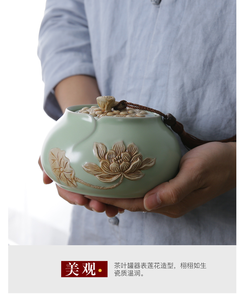 Household your up ceramic POTS pu - erh tea caddy fixings red glaze can seal as cans to wake kung fu tea tea tea POTS storehouse