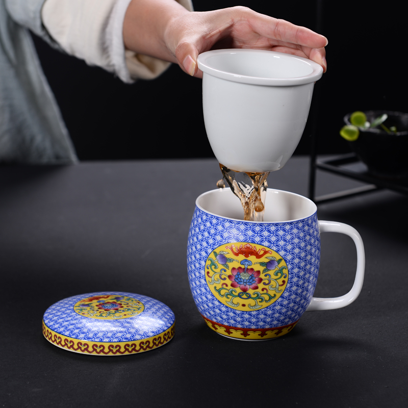 Ceramic cups filter mercifully tea cup with cover glass with the ms office male glass cup tea separation