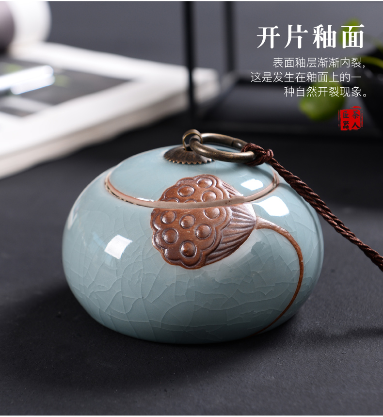 Elder brother up with sealing ceramic tea caddy fixings box travel warehouse storage tank pu 'er tea pot POTS of tea packaging
