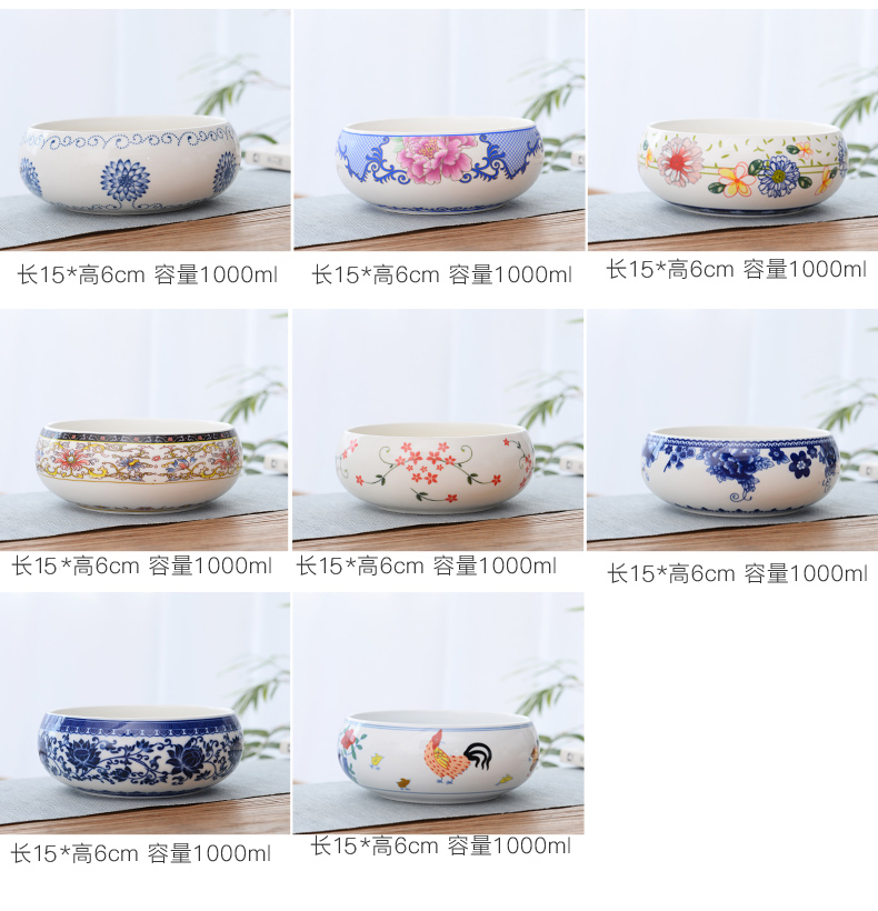 Tea to wash to the ceramic writing brush washer of blue and white porcelain bowl with kung fu Tea pot dishes cup refers to flower pot cultivation Tea accessories