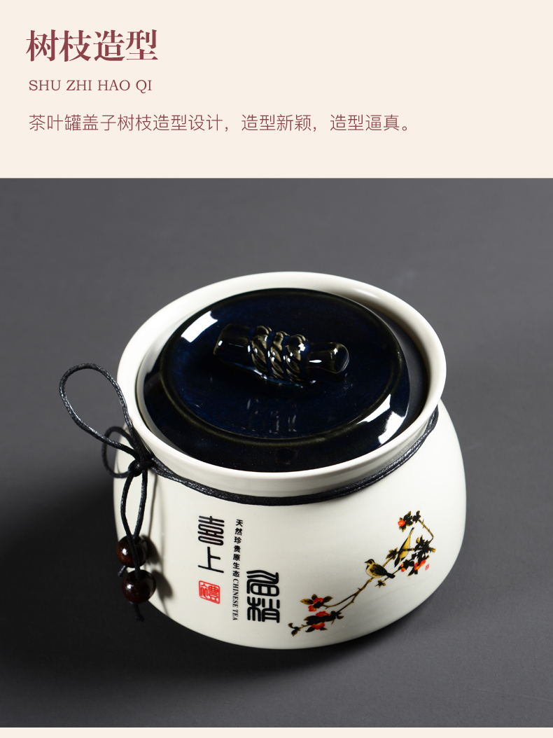 Blue and white porcelain tea pot of red glaze sealing as cans ceramic tea pot POTS of tea box packing box household utensils