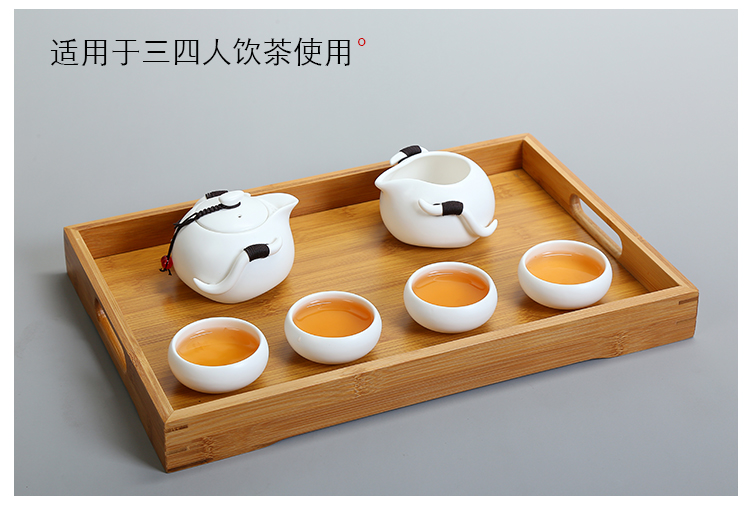 Ceramic tea tray was Japanese household bamboo tray was kung fu tea set round contracted solid wood dry mini tea table