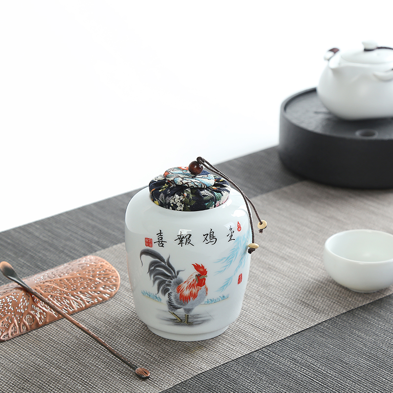 Coarse pottery ceramic POTS trumpet pu - erh tea with tea caddy fixings box of portable mini storage seal pot home to travel