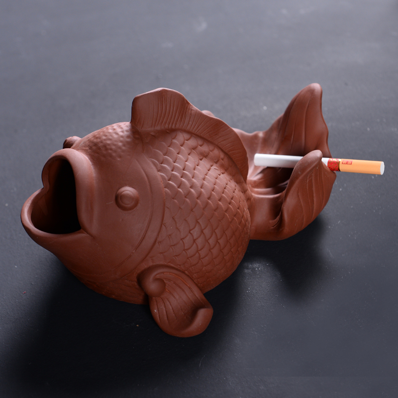 Large purple sand ashtray ceramic creative move goldfish living room home furnishing articles office ashtray tea of a pet