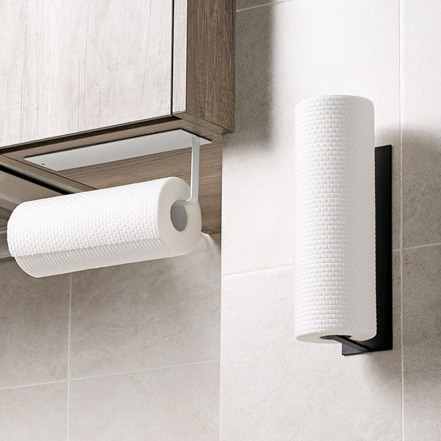 Creative bathroom and kitchen carbon steel tissue rack without punching tissue rack hanger storage rack roll paper rack storage rack storage rack storage rack storage rack