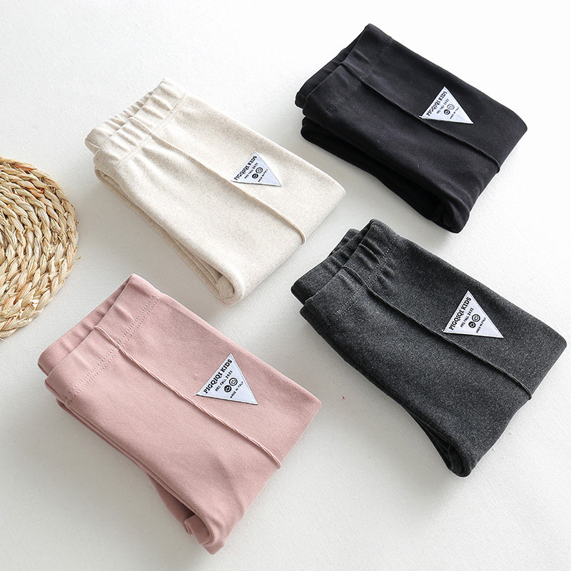 Girl Within Girl Lap Pants Spring Autumn Outwear Children Cute Foreign Pie Slim black CUHK Pure Cotton Little Girl 90% Pants