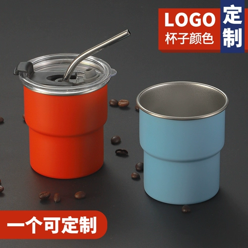 Бокал из нержавеющей стали для кемпинга, трубочка со стаканом, делается под заказ, с печатью вашего логотипа, подарок на день рождения, нержавеющая сталь AISI 304