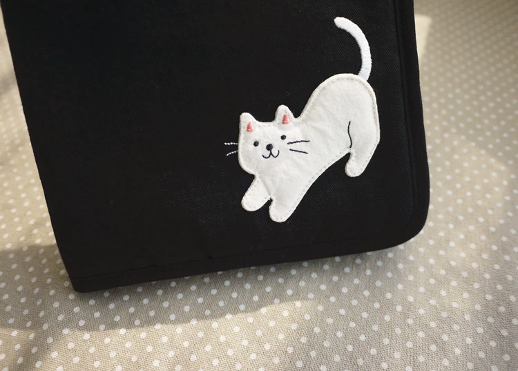 [Giải phóng mặt bằng] Nhật Bản minh họa dễ thương mèo đa chức năng hộ chiếu gói vé gói tài liệu CỘNG VỚI điện thoại di động túi nữ