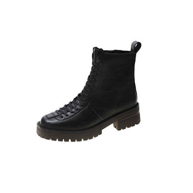 Martin boots women's trendy ins cool style British 2022 spring new bike boots women's velvet thick soles show small feet