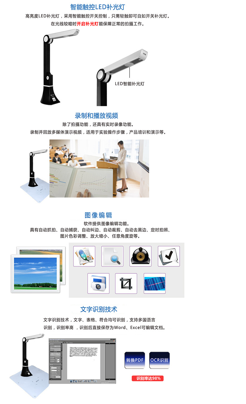 Mảng ánh sáng, dụng cụ bắn tốt WJ1004 máy quét cầm tay HD tốc độ cao Máy ảnh A4 5 triệu pixel tốc độ cao - Máy quét