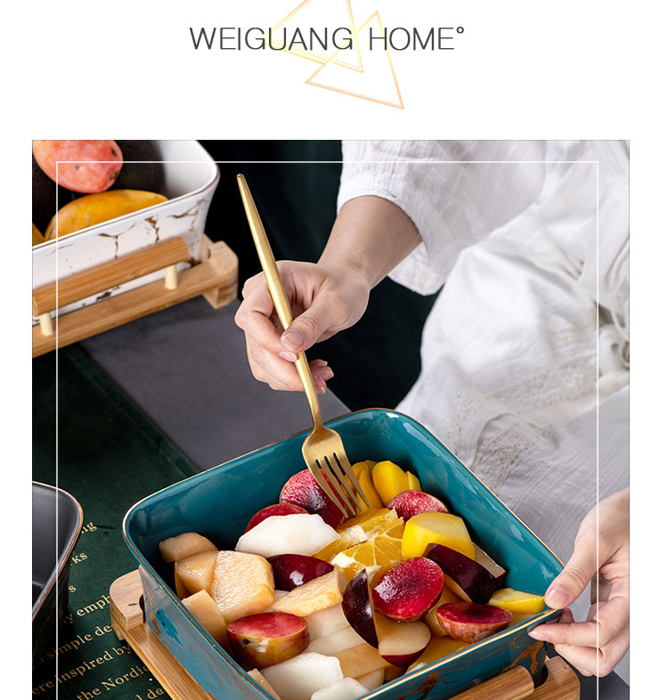 Large creative fruit salad bowl dessert bowl Nordic household ceramic bowl move nice bowl of soup bowl rainbow such use