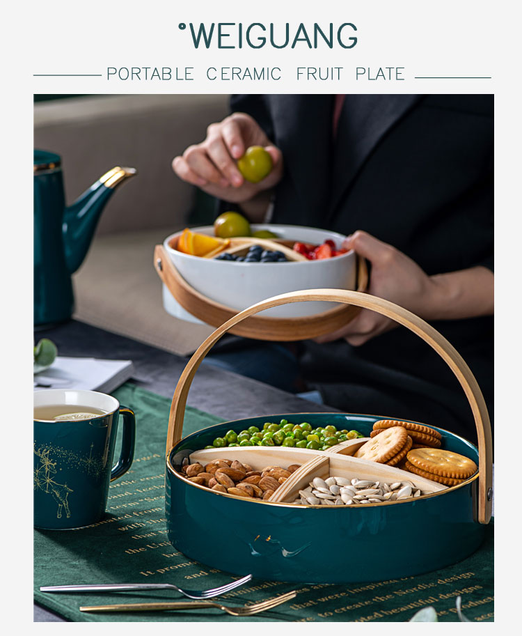 Fruit platter boreal Europe style living room light household ceramics creative frame of key-2 luxury dried Fruit snacks candy dishes for a holiday