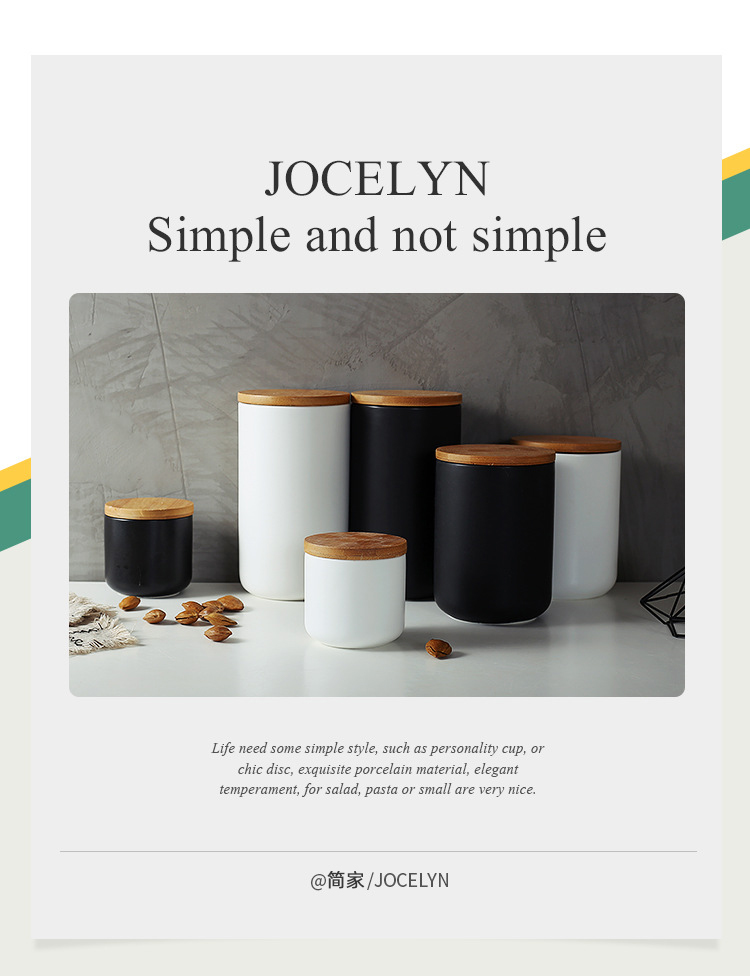 The Nordic ceramic seal as cans of food grain coffee tea storage tank of household kitchen receive The bottle