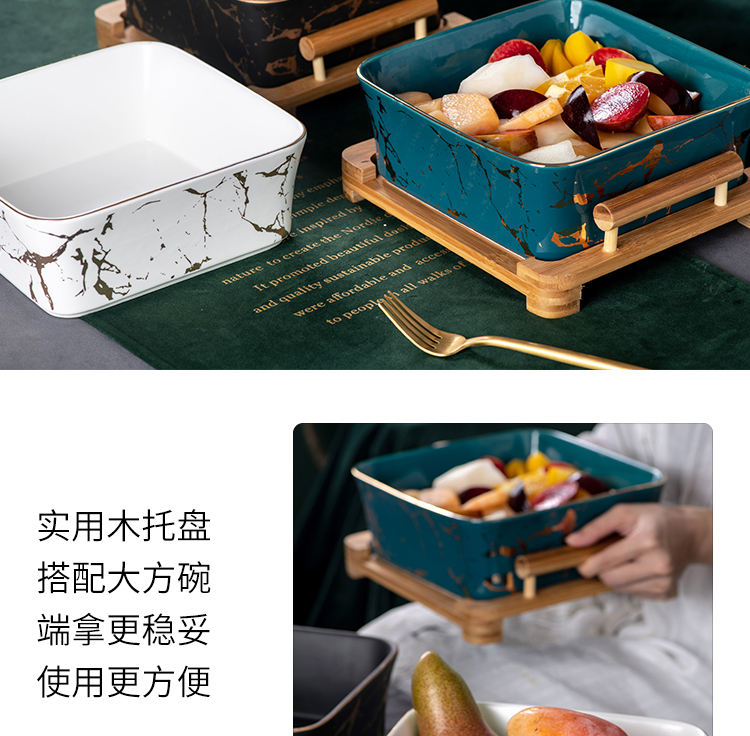 Large creative fruit salad bowl dessert bowl Nordic household ceramic bowl move nice bowl of soup bowl rainbow such use