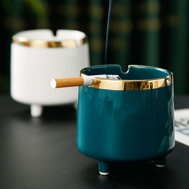 Emerald light key-2 luxury Nordic high - grade ceramic home sitting room ashtray and move trend in up phnom penh portable fly ash