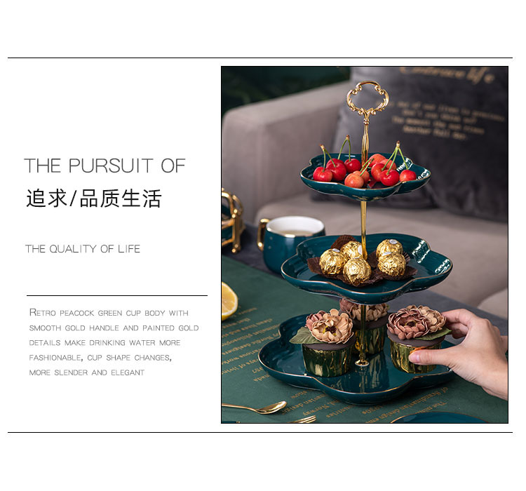 European light fruit bowl home sitting room key-2 luxury up phnom penh ceramic double layer cake plate of three the layers of afternoon tea dessert cutlery sets