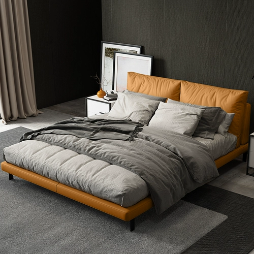 Nordic INS в стиле кожаная кровать кожаная двуспальная двуспальная кровать современная минималистская итальянская лорда спальня свадебная кровать 1,8 метра 1,8 метра