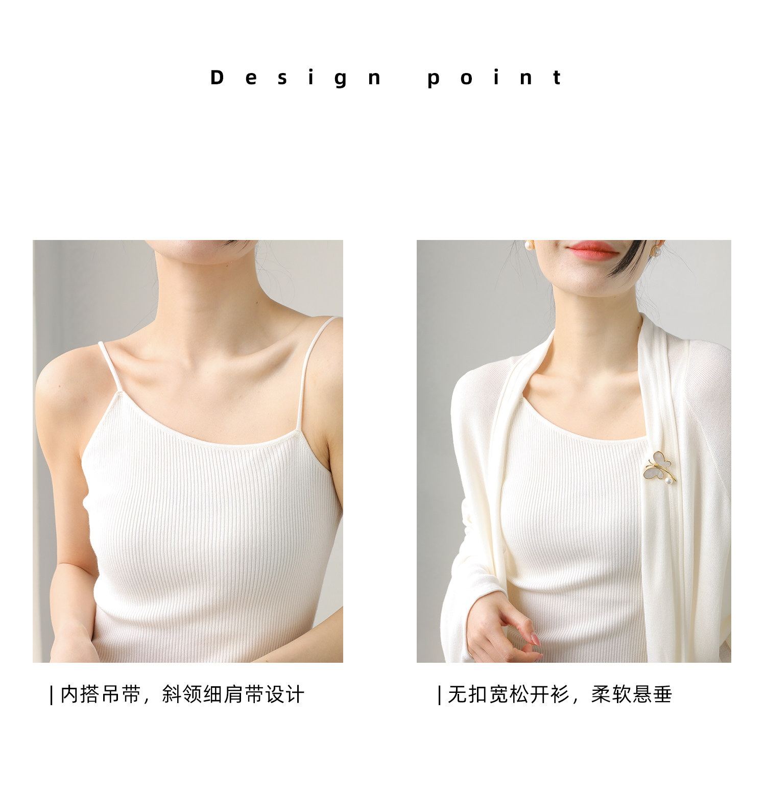 Топы/майки 斜领细肩带天丝吊带无袖背心女夏修身打底针织衫上衣内搭外穿墨蓝 Moyu