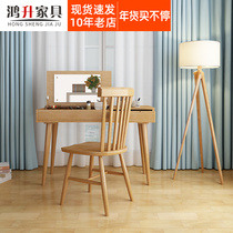 Nordic full solid wood dressing table Japanese small apartment log flip multi-function bedroom dressing table
