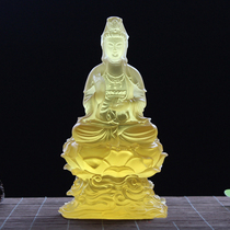 Guanyin Buddha statue is dedicated to home Guanyin Bodhisattva statue home for ornaments glazed Guanyin sitting lotus Buddhist Hall supplies