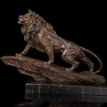 Animal sculpture living room home hotel lobby decorated with copper lion ornaments pure copper town house to send money to foreign customers