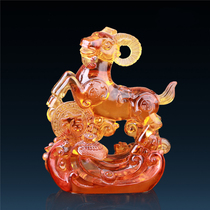 Sheep ornaments Zhaoshui glazed crafts ornaments modern creative home desk furnishings to send foreigners