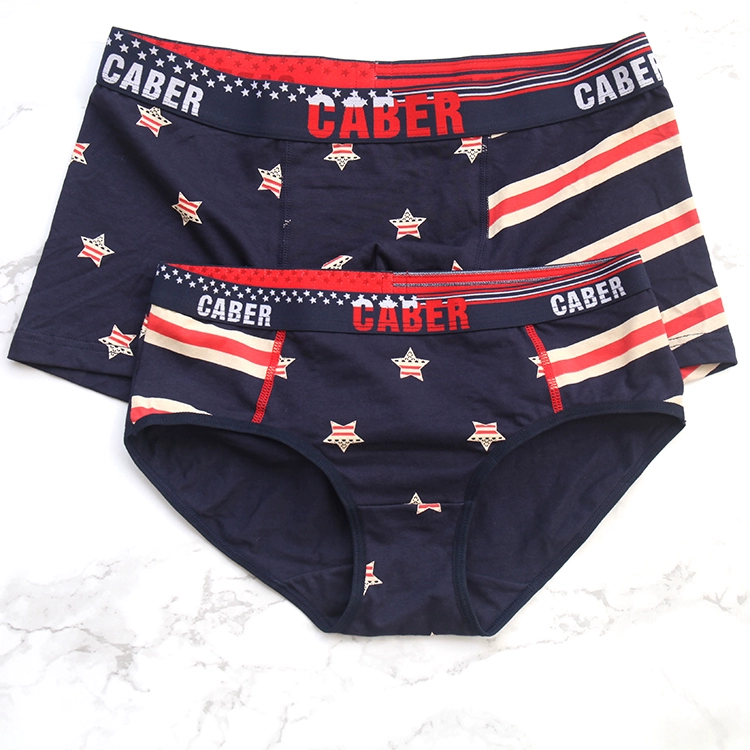 Carberi modal cotton nam boxer nữ tam giác sọc giữa eo thanh niên cặp đôi đồ lót UM927 UL027