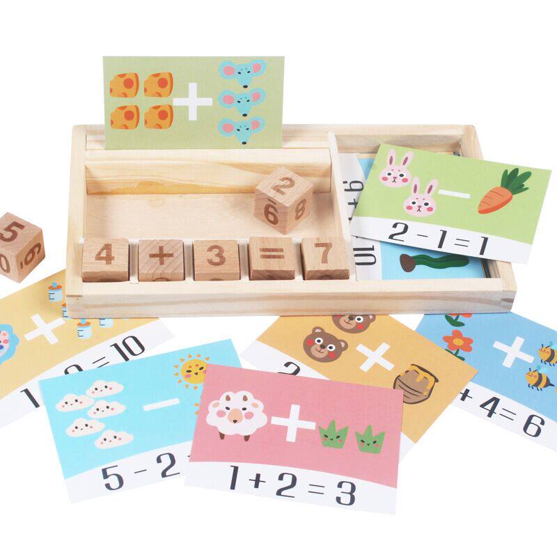 Children's mathematics enlightenment building blocks number sense practice teaching aids number addition and subtraction operation game educational toys within 10