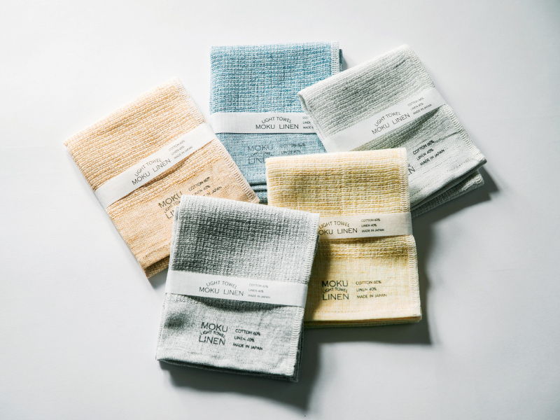 Moku Macaron Color Cotton and Linen Absorbent Wipes, Handkerchiefs, Lightweight Sports Towels | Made in Japan | In Stock