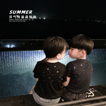 Young boy fashion loose thin short sleeve T-shirt 2021 summer clothes New coat foreign style Korean tide base shirt