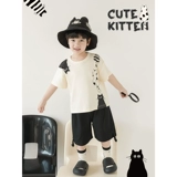 Летний комплект для мальчиков, универсальная дышащая футболка, шорты